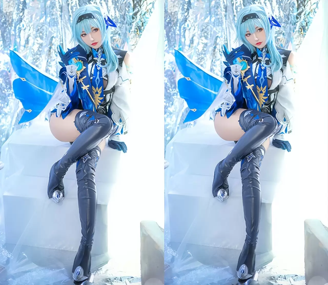 大长腿小姐姐COS《原神》优菈一角!网友:美奂美仑!